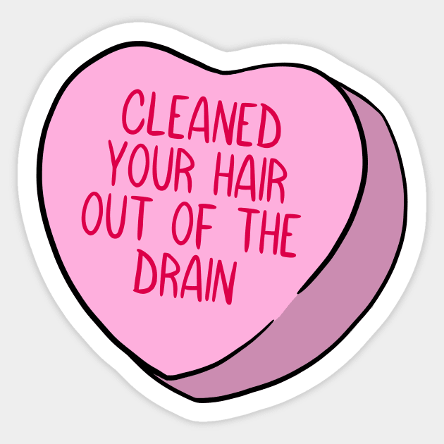 Funny Candy Heart Drain Sticker by Crystal Ro